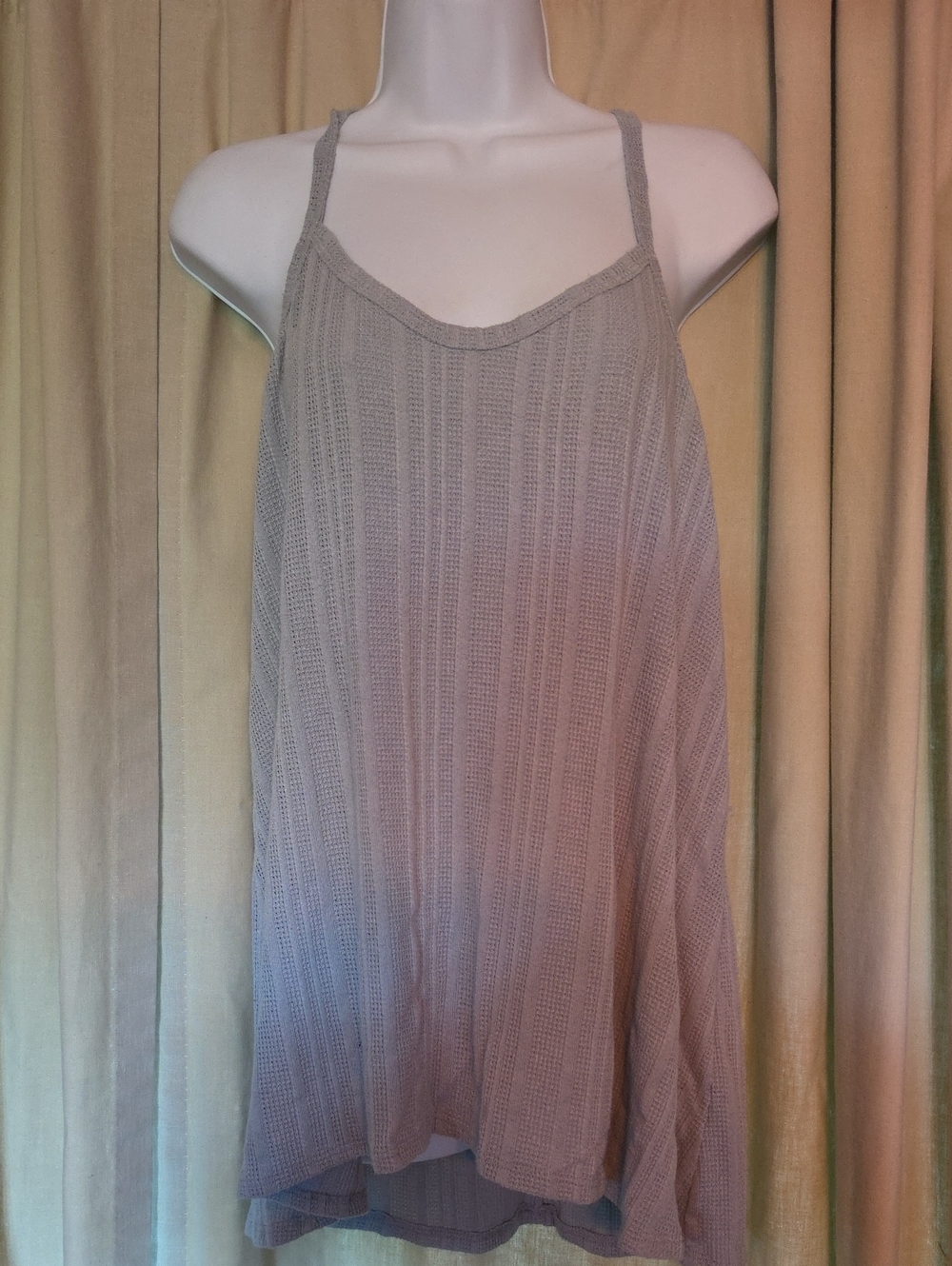 Women's Light Gray Knit Camisole Tank - Soft Strappy Layering Top